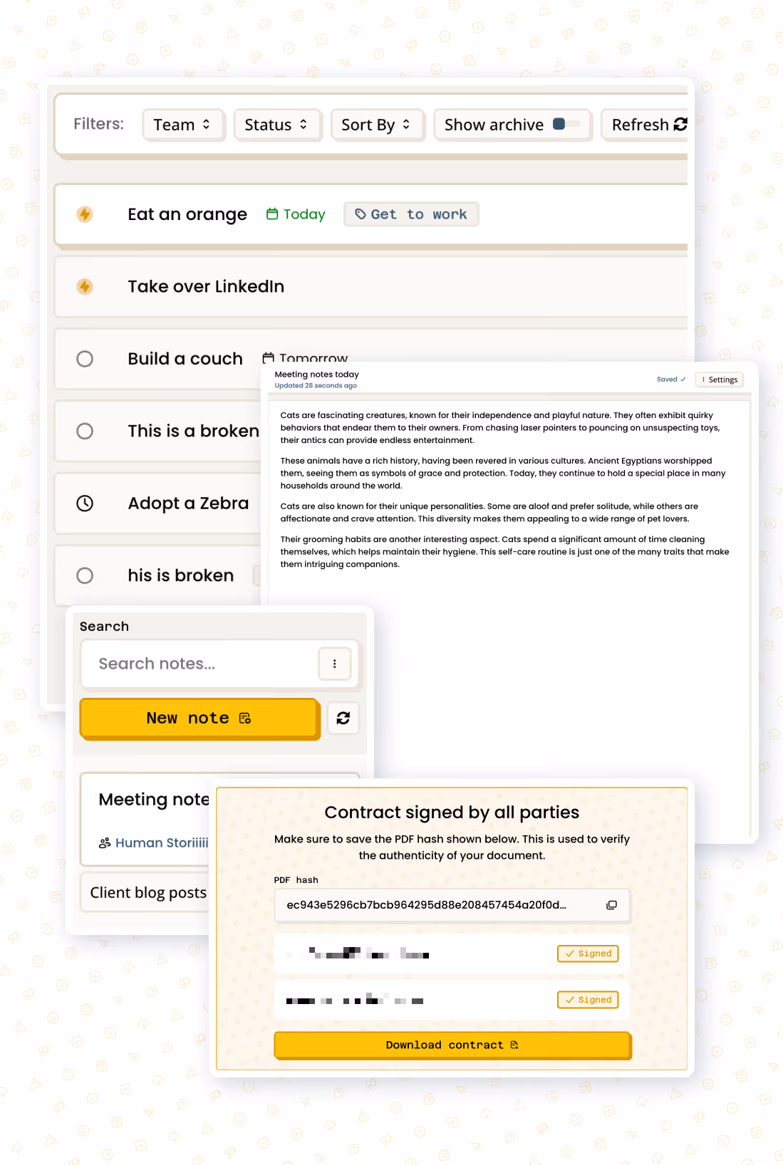 Contracts interface
